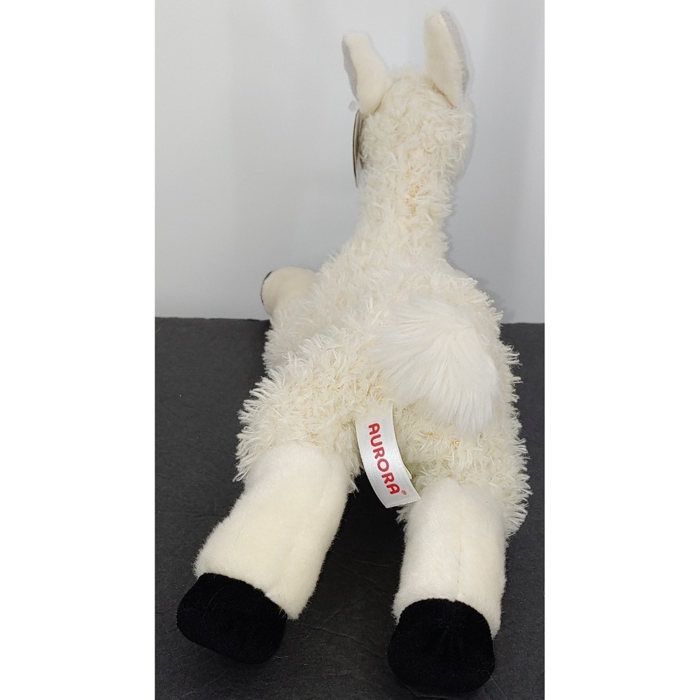 Aurora Flopsie Llama 8x9" Plush Long Curly Fur Stuffed Animal NWT 2017 - Picture 3 of 7
